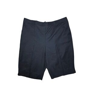 Alfred Dunner Black Bermuda Pull On Dress Shorts W Pockets Elastic Waist 16 NWT
